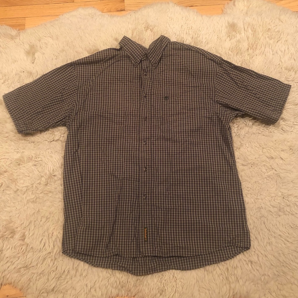 Timberland green flannel short sleeve button down